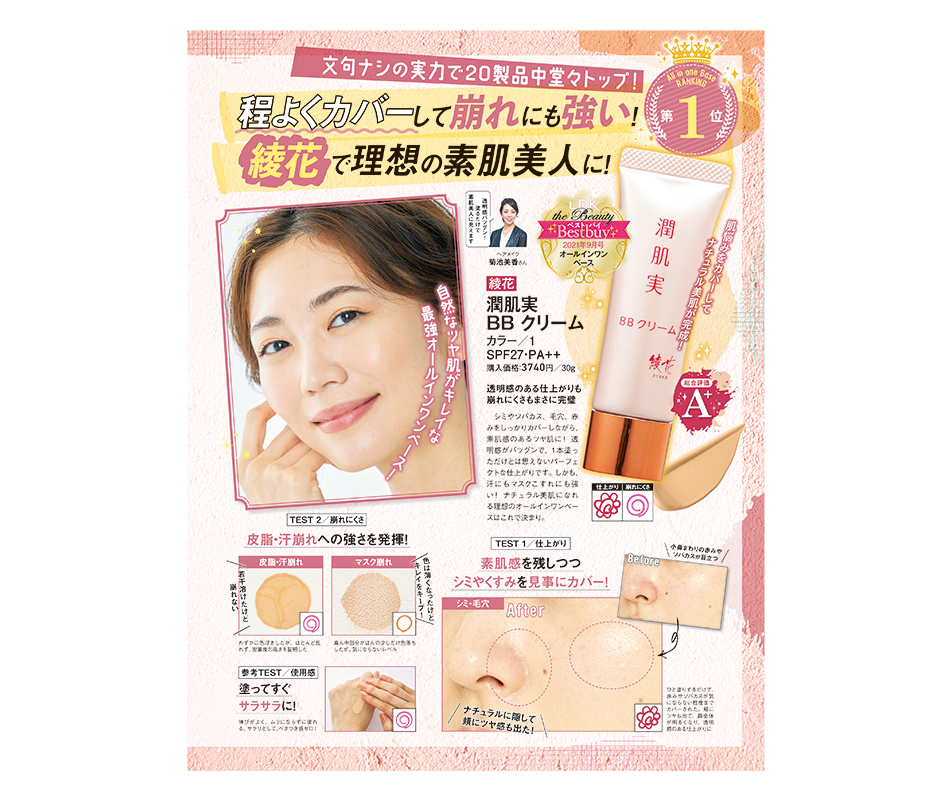 LDK the Beauty 2021年9月号の企画「オールインワンベース ザ ベスト」誌面